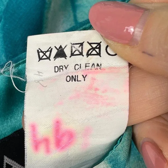 VTG Y2K ABS Allen Schwartz Dress Size 2 Blue Watercolor Rhinestone Mermaid Fairy - Picture 3 of 11